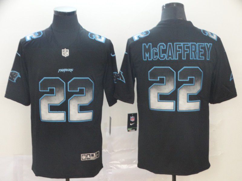 Men Carolina Panthers #22 Mccaffrey Nike Black Smoke Fashion Limited NFL Jerseys->women nfl jersey->Women Jersey